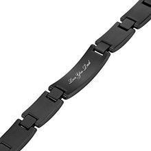 Load image into Gallery viewer, Willis Judd DAD Titanium Bracelet Engraved Love You Dad with Blue Carbon Fiber Adjusting Tool &amp; Gift Box Included
