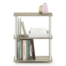 Load image into Gallery viewer, Furinno Turn-N-Tube 3-Tier Compact Multipurpose Shelf Display Rack, Sonoma Oak/White

