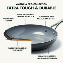 Load image into Gallery viewer, GreenPan Valencia Pro Hard Anodized Healthy Ceramic Nonstick 10&quot; Frying Pan Skillet with Lid, PFAS-Free, Induction, Dishwasher Safe, Oven Safe, Gray
