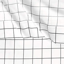 Load image into Gallery viewer, AmazonBasics Soft Microfiber Sheet Set with Elastic Pockets - Full, Black Grid
