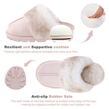Load image into Gallery viewer, shoeslocker Womens Slippers Cozy Memory Foam Fluffy Plush Lined House Slippers Indoor Outdoor Shoes Pink Size 6
