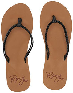Roxy Women's Costas Sandal Flip-Flop, Black, 10 Medium US