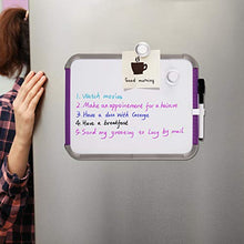 Load image into Gallery viewer, Deli Small Magnetic Dry Erase Board, 8.5 x 11 Inches, Whiteboard with Markers &amp; Magnets for to Do List, Refrigerator, Locker, Office Door, Wall, Purple Frame
