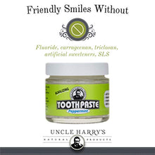 Load image into Gallery viewer, Uncle Harry&#39;s Peppermint Remineralizing Toothpaste | Natural Whitening Toothpaste Freshens Breath &amp; Promotes Enamel | Vegan Fluoride Free Toothpaste (4 Pack)
