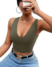 Load image into Gallery viewer, CYVESOULA Women's Sleeveless V Neck Crop Tops T-Shirt Unique Slim Fit Sexy Tank Tops (Wine, XS)
