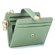 Load image into Gallery viewer, POIUGOYA Slim Wallet for Women, Leather Bifold RFID Blocking Credit Card Holder with Keychain, Zipper Coin Pocket &amp; ID Window
