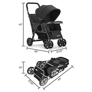 Joovy Caboose Too Graphite Stand-On Tandem Stroller, Black