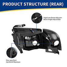 Load image into Gallery viewer, AUTOSAVER88 Headlight Assembly Compatible with 1994-2001 Dodge Ram 1500/1994 1995 1996 1997 1998 1999 2000 2001 2002 Dodge Ram Pickup 2500 3500 Black Housing Amber Reflector with Corner lights
