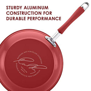 Rachael Ray Cucina Nonstick Sauce Pan/Saucepan with Lid, 2 Quart, Red