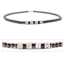 Load image into Gallery viewer, Accents Kingdom Men&#39;s Magnetic Hematite Round Beads Necklace WWJD, 20&quot;
