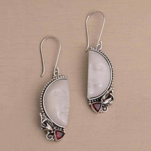 Load image into Gallery viewer, NOVICA Garnet .925 Sterling Silver Dangle Earrings, 'Half of My Soul'
