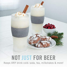 Load image into Gallery viewer, Host Freeze Beer Freezer Gel Chiller Double Wall Plastic Frozen Pint Glass, Set of 2, 16 oz, Grey 2-Pack
