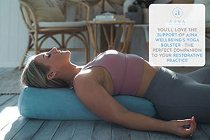 Ajna Yoga Bolster Pillow for Meditation and Support - Rectangular Yoga Cushion - Yoga Accessories from Machine Washable with Carry Handle - Celestite Blue