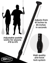 Load image into Gallery viewer, SUP Paddle - 3 Piece Adjustable Stand Up Paddle Board Paddles - Lightweight &amp; Floating Paddleboard Oar - Durable &amp; Packable for Travel - High-Grade Aluminum Shaft &amp; Nylon Blade for Efficient Strokes
