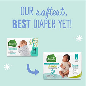 Seventh Generation Baby Diapers, Size Newborn, 80 Count, Super Pack, for Sensitive Skin