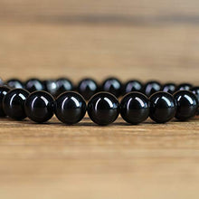 Load image into Gallery viewer, COAI Handmade Black Tourmaline Stone Beaded Lion Head Bracelet
