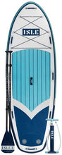 Load image into Gallery viewer, ISLE Megalodon Inflatable Stand Up Paddle Board &amp; iSUP Bundle Accessory Pack — Up to 1,050 lbs Capacity — Durable, Lightweight with Stable Stance — 15' L x 56" W x 8" Thick
