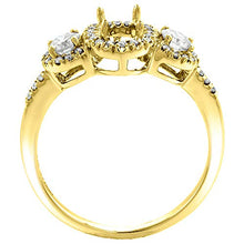 Load image into Gallery viewer, 14k Yellow Gold Diamond Genuine Rainbow Moonstone Halo Engagement Ring Oval 7x5mm, size 5.5
