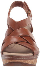 Load image into Gallery viewer, Clarks Women's Annadel Rayna Wedge Sandal, Dark Tan Leather, 10
