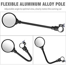 Load image into Gallery viewer, Bike Mirror Handlebar Mount, Adjustable Rotatable Bicycle Rear View Glass Mirror, Wide Angle Acrylic Convex Safety Mirror for Mountain Road Bike
