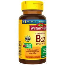 Load image into Gallery viewer, Nature Made Vitamin B12 1000 mcg, Dietary Supplement for Cellular Energy Support, 150 Sublingual Lozenges, 150 Day Supply
