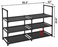 Load image into Gallery viewer, fiducial home 3 Tiers Shoe Rack 12-15 Pairs Sturdy Shoe Shelf
