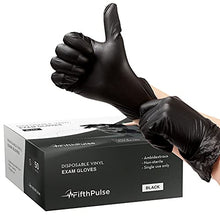 Load image into Gallery viewer, Black Vinyl Disposable Gloves Small 50 Pack - Latex Free, Powder Free Medical Exam Gloves - Surgical, Home, Cleaning, and Food Gloves - 3 Mil Thickness
