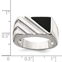 Load image into Gallery viewer, 925 Sterling Silver Mens Black Onyx Band Ring Size 9.00 Man Fine Jewelry For Dad Mens Gifts For Him
