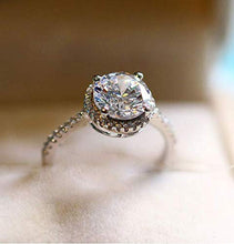 Load image into Gallery viewer, Yuren Womens Vintage White Diamond Silver Engagement Wedding Band Ring (US Code 10)

