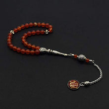 Load image into Gallery viewer, ALBATROSART -Prestige Series -1- (8mm,33 Beads) Worry Beads-Prayer Beads-Tesbih-Tasbih-Tasbeeh-Misbaha-Masbaha-Subha-Rosary (Red Agate Stone Prayer Beads)
