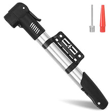 Load image into Gallery viewer, Mini Bike Pump Bicycle Tire Frame Pump 120 PSI High Pressure Portable Bicycle Air Pump Fits Presta &amp; Schrader Floor Bike Tyre Pump for Road Mountain BMX Bikes Sports Balls,Inflatables Items(Silver)
