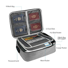 Load image into Gallery viewer, AHXNBDR Safe Document Organizer Box with Handle for Home Office, File Organizer Bag with Lock, Portable Document Storage Bags, Multi-Layer Important File case for Travel Passport, Certificates, Grey
