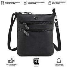 Load image into Gallery viewer, COCHOA Small Triple Zip Real Leather Women's Crossbody- Premium Vintage Crossover Shoulder Sling Bag
