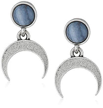 Load image into Gallery viewer, Alex and Ani Women&#39;s Blue Lace Agate Earrings, Rafaelian Silver, One Size
