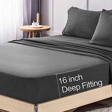 Load image into Gallery viewer, LIANLAM Queen Bed Sheets Set - Super Soft Brushed Microfiber 1800 Thread Count - Breathable Luxury Egyptian Sheets 16-Inch Deep Pocket - Wrinkle and Hypoallergenic-4 Piece(Queen, Dark Grey)
