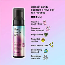 Load image into Gallery viewer, b.tan Self Tanner | Disco Candy Tan Self Tanning Mousse - Fast, Dark Self Tan That Parties as Hard as You, Candy-Scented, Sweat-Proof &amp; Transfer Resistant, Vegan, Cruelty + Paraben Free, 6.7 fl oz
