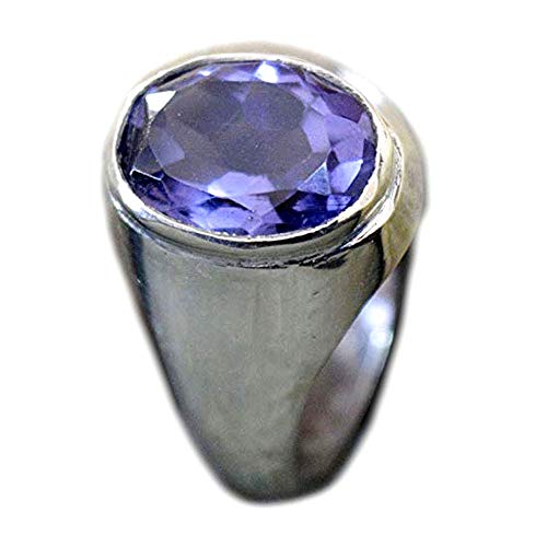 55Carat Natural Amethyst Silver Ring for Men 4 Carat Birthstone Astrological Size 5,6,7,8,9,10,11,12,13