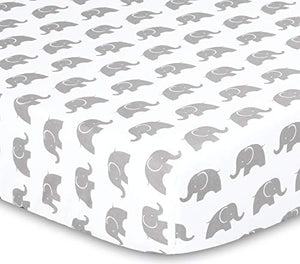 The Peanutshell Elephant Walk Crib Bedding Set | 3 Piece Unisex Nursery Set | Crib Quilt, Crib Sheet, Crib Skirt Included