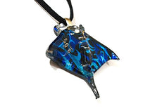 Load image into Gallery viewer, Handmade Manta Ray Stingray Art Glass Blown Sea Animal Figurine Pendant Necklace Jewelry - Blue
