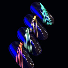 Load image into Gallery viewer, Spider Gel for Nail Art Glow in The Dark Drawing Glue 6 Colors Nail Art Wire Drawing Gel for Line with Gel Paint Design Nail Art Kit with Draw Brush
