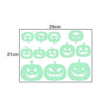 Load image into Gallery viewer, Shan-S Halloween Removable Luminous Decals Glow in Dark Wall Stickers Pumpkin Ghost Peeping Eyes Decorations for Halloween Home Party Decoration Fluorescent Stickers
