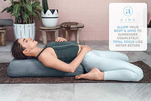 Load image into Gallery viewer, Ajna Yoga Bolster Pillow for Meditation and Support - Rectangular Yoga Cushion - Yoga Accessories from Machine Washable with Carry Handle - Celestite Blue
