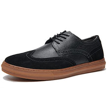 Load image into Gallery viewer, Men's Wingtip Brogue Oxfords Sneakers Genuine Leather Casual Dress Shoes Black Mens Footwear Size 10

