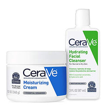 Load image into Gallery viewer, CeraVe Moisturizing Cream and Hydrating Face Wash Trial Combo | 12oz Cream + 3oz Travel Size Cleanser

