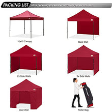 Load image into Gallery viewer, ABCCANOPY Heavy Duty Ez Pop up Canopy Tent with Sidewalls 10x10, Burgundy
