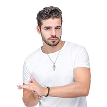 Load image into Gallery viewer, Jstyle Stainless Steel Pendant Necklace for Mens Boys Cool Spearpoint Arrowhead Pendant Chain Necklace Set Black &amp; Silver Tone
