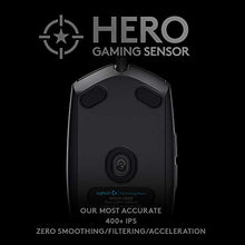 Load image into Gallery viewer, Logitech G PRO Hero Wired Gaming Mouse, 12000 DPI, RGB Lightning, Ultra Lightweight, 6 Programmable Buttons, On-Board Memory, Compatible with PC/Mac - Black
