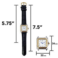 Load image into Gallery viewer, Peugeot Women Two-Tone Tank Shape Dress Watch with Designer Leather Wrist Band, Red
