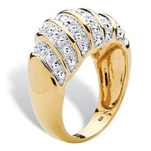 Load image into Gallery viewer, Palm Beach Jewelry 14K Yellow Gold Over Sterling Silver Genuine Diamond Accent Dome Ring Size 6
