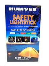 Load image into Gallery viewer, CampCo Humvee Adventure Gear Safety Lightstick Pack of 10, (6&quot; Length)
